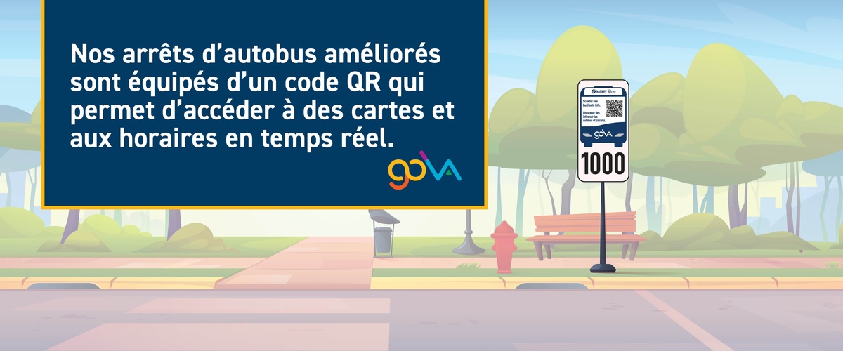 Les services de transport en commun GOVA améliorent les arrêts d'autobus (code QR)